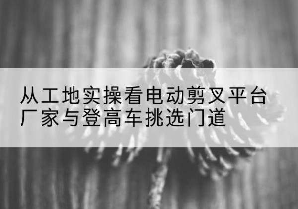 临城电动剪叉升降平台厂家-从工地实操看电动剪叉平台厂家与登高车挑选门道